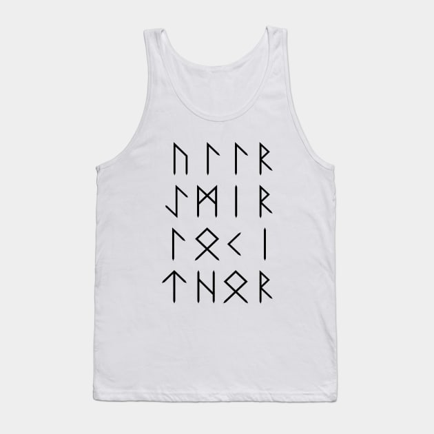 Norse God Runes - White Tank Top by typelab